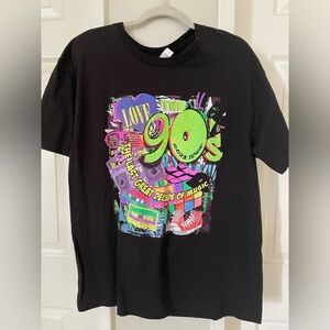 Retro 90s Graphic Tee - Black